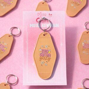 Iced Coffee Girly Motel Keychain Cute Aesthetic Coffee Lover Keyring